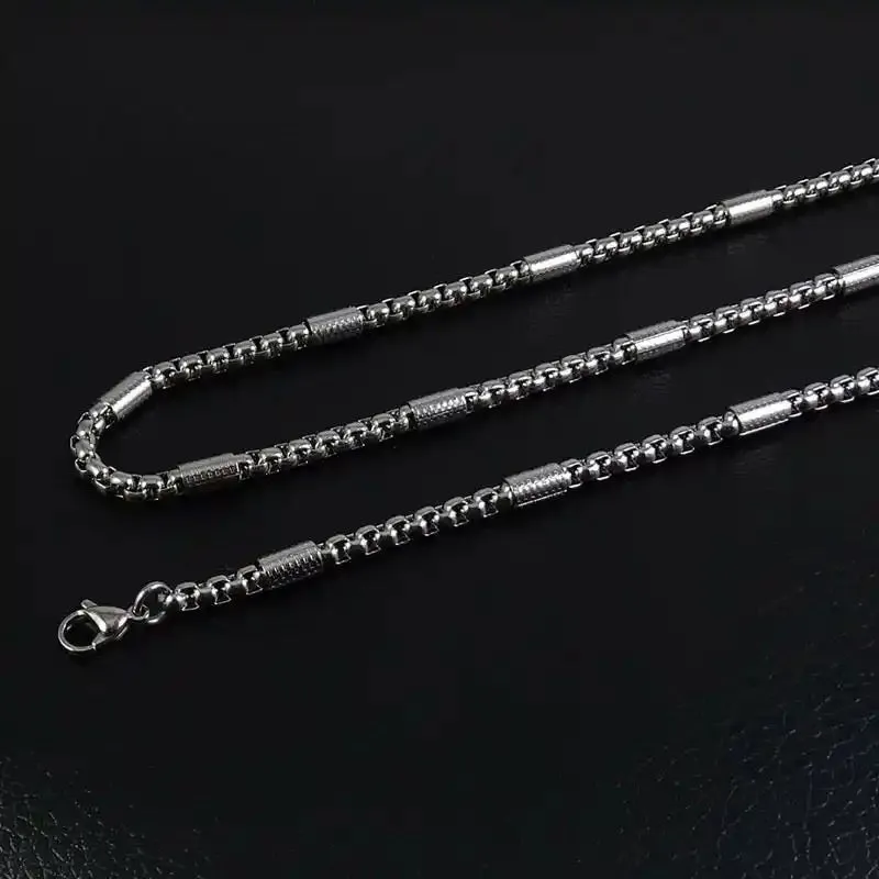 3mm Silver Trendy Box Neck Chain For Men