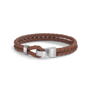 592624 TeNo Stainless Steel VADINO Leather Bracelet in Brown