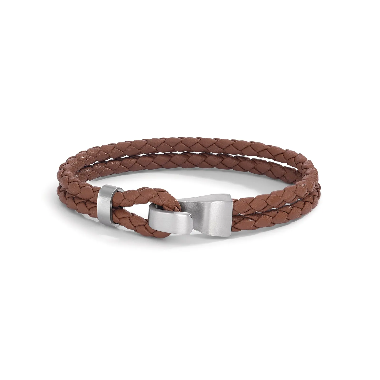 592624 TeNo Stainless Steel VADINO Leather Bracelet in Brown