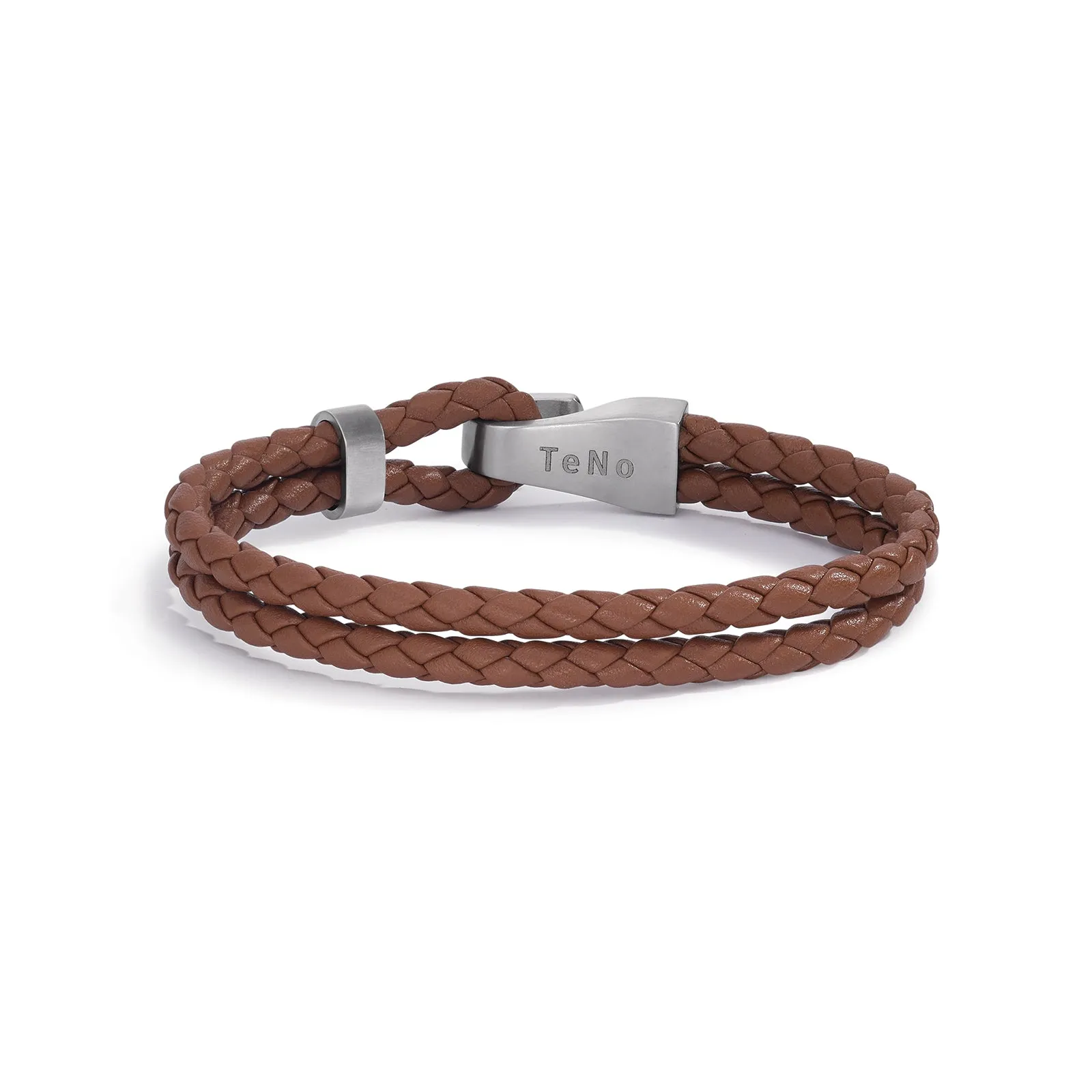 592624 TeNo Stainless Steel VADINO Leather Bracelet in Brown