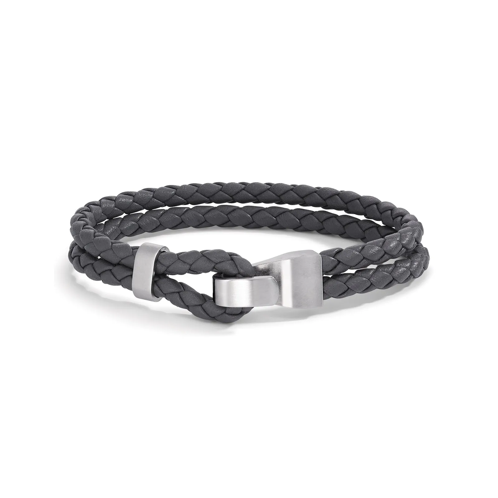 592626 TeNo Stainless Steel VADINO Leather Bracelet in Grey