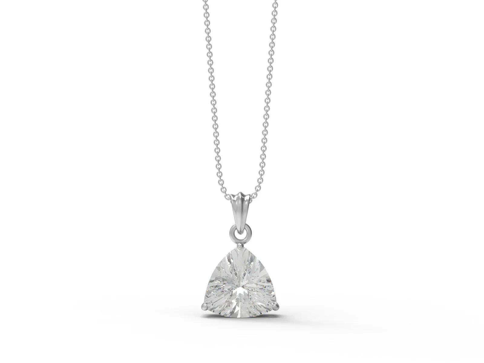 7.00 Ctw Trillion Shape Moissanite 925 Sterling Silver Solitaire Women Necklace