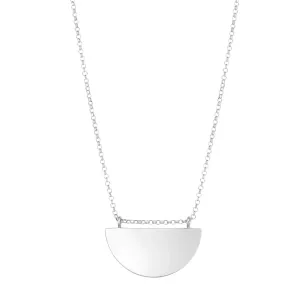 925 Sterling Silver Polished Half Circle Necklace