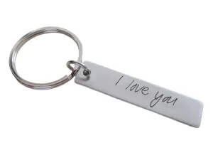 Anniversary Gift • Personalized Laser Engraved Handwriting Keychain, Couples Keychain for Anniversary or Memorial by Jewelry Everyday
