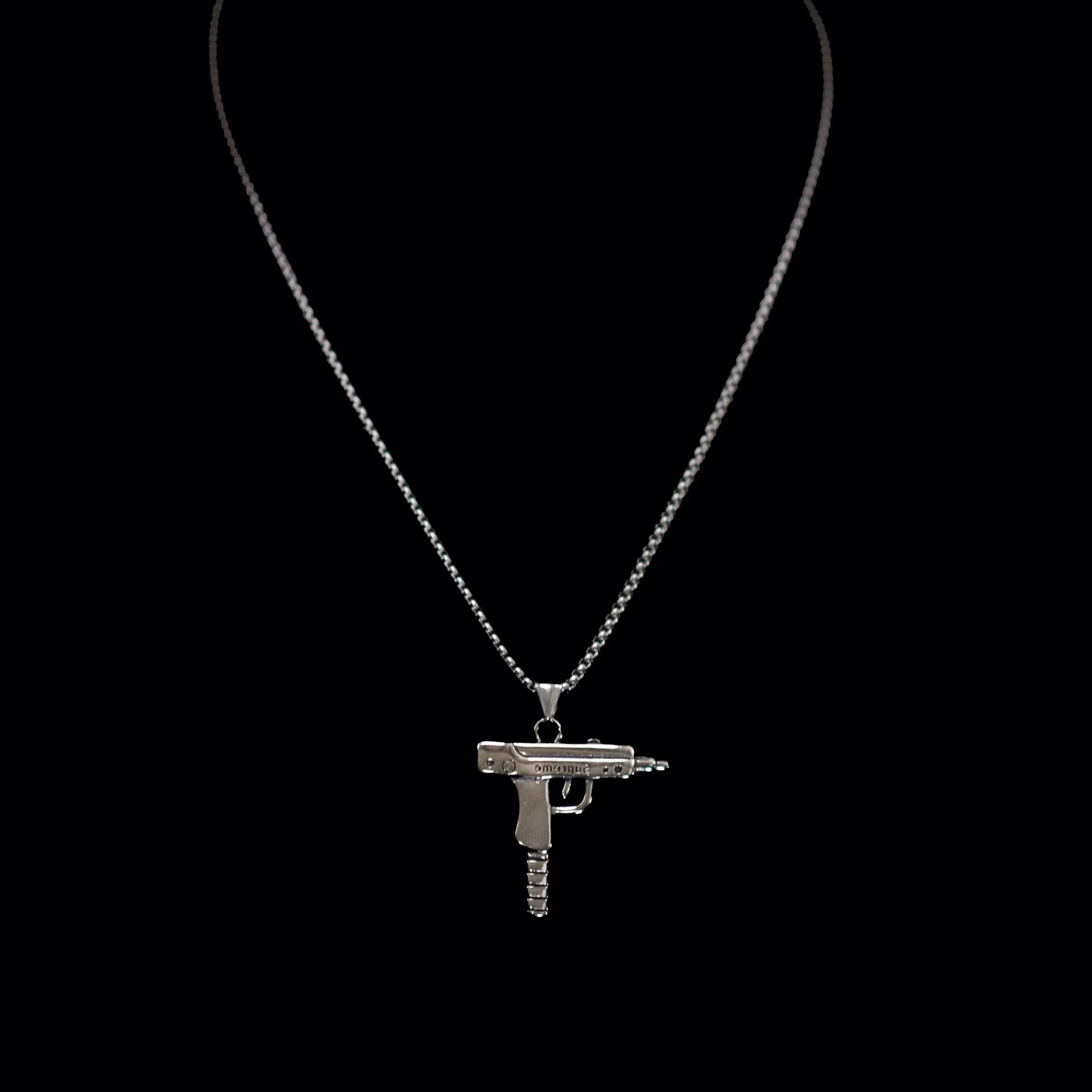 Arther Stainless Steel Uzzi Pendant & Chain