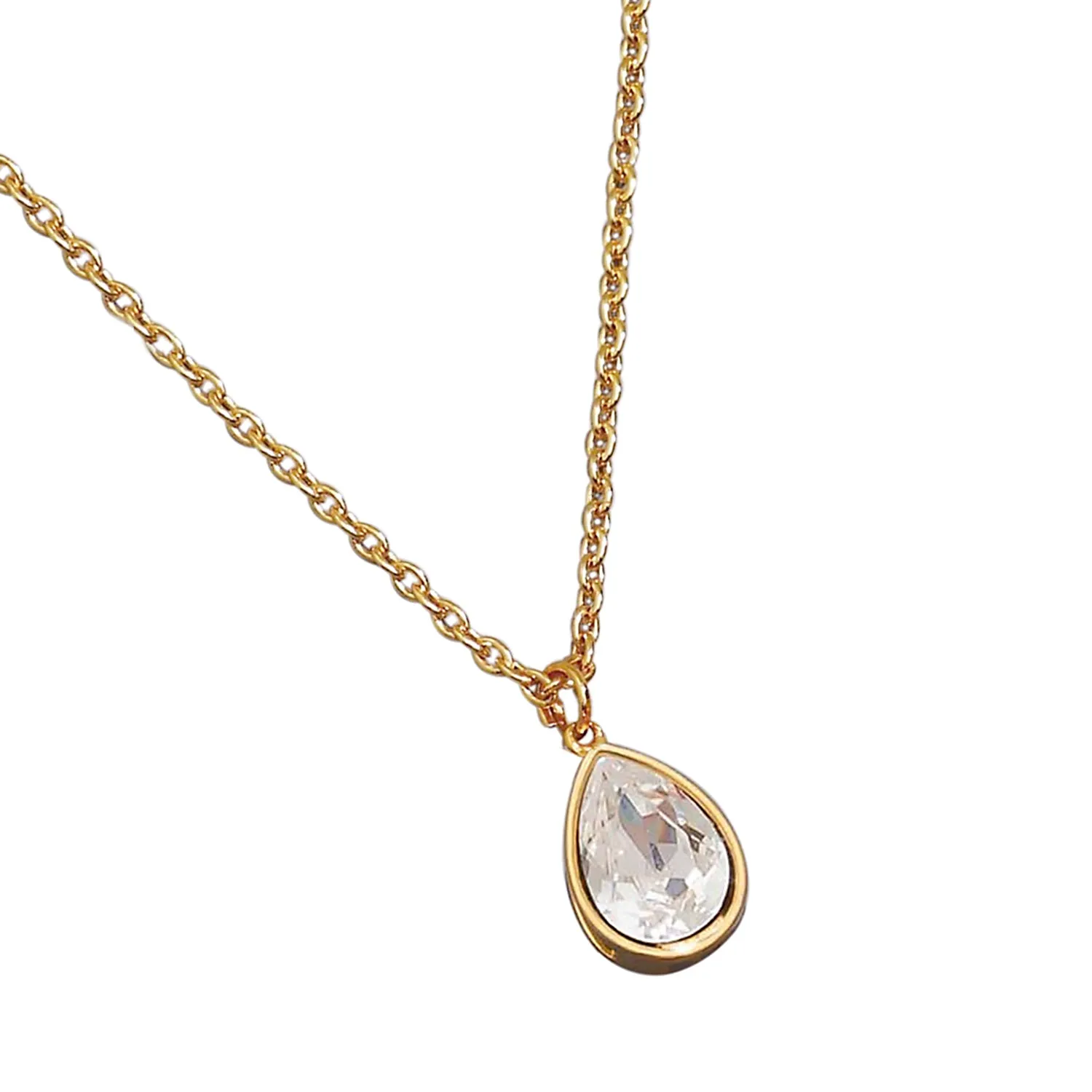 Bezal Set 6x9 MM Pear White Cz Tear Drop 925 Sterling Silver Pendant Necklace