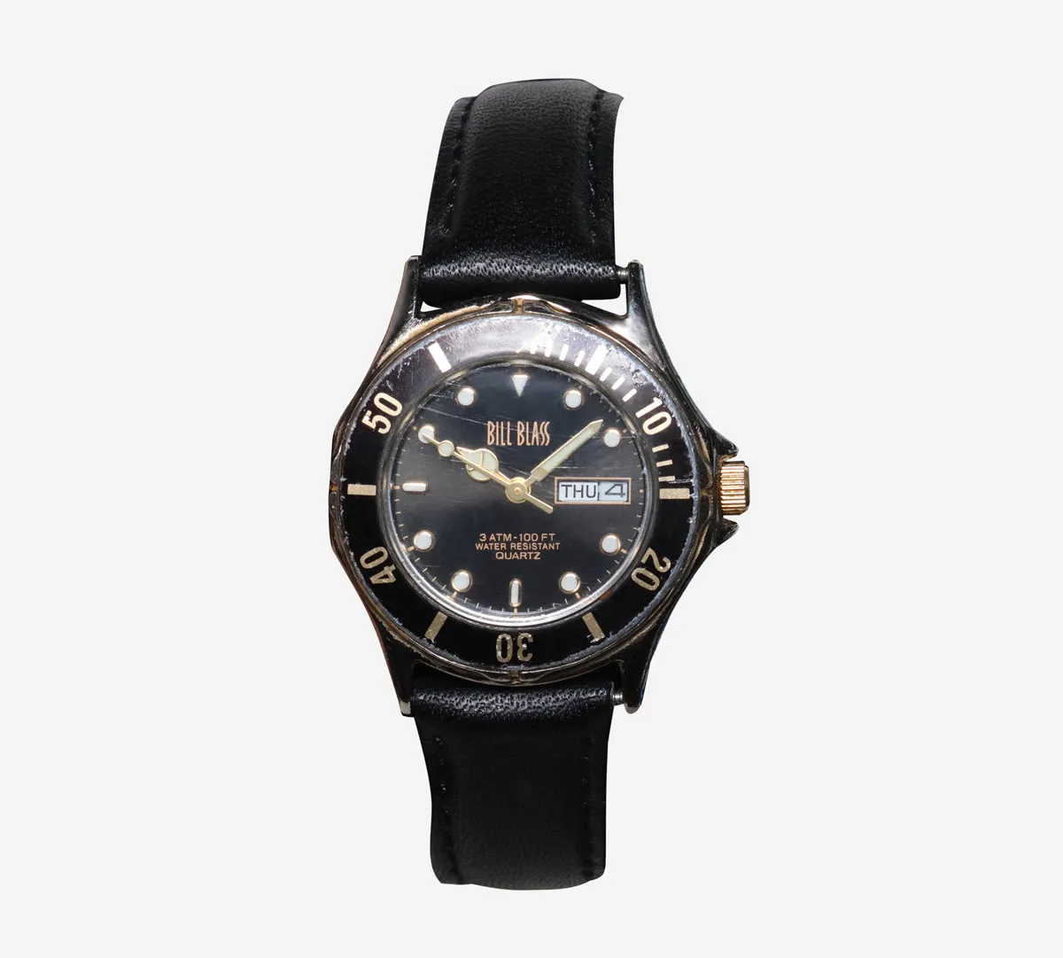 Bill Blass Rewound Silver and Black Quartz Analog Watch