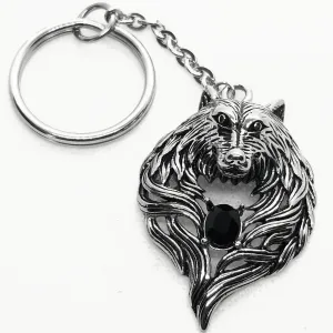 Black Heart Wolf Keychain (#kc019)