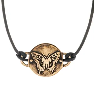 Bronze Butterfly Medallion- cord or chain choker