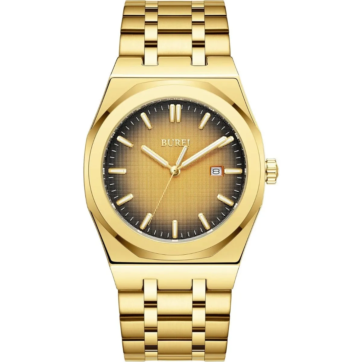 BUREI Fashion Minimalist Business Men's Wrist Watches Stainless Steel Waterproof Quartz Watch for Man