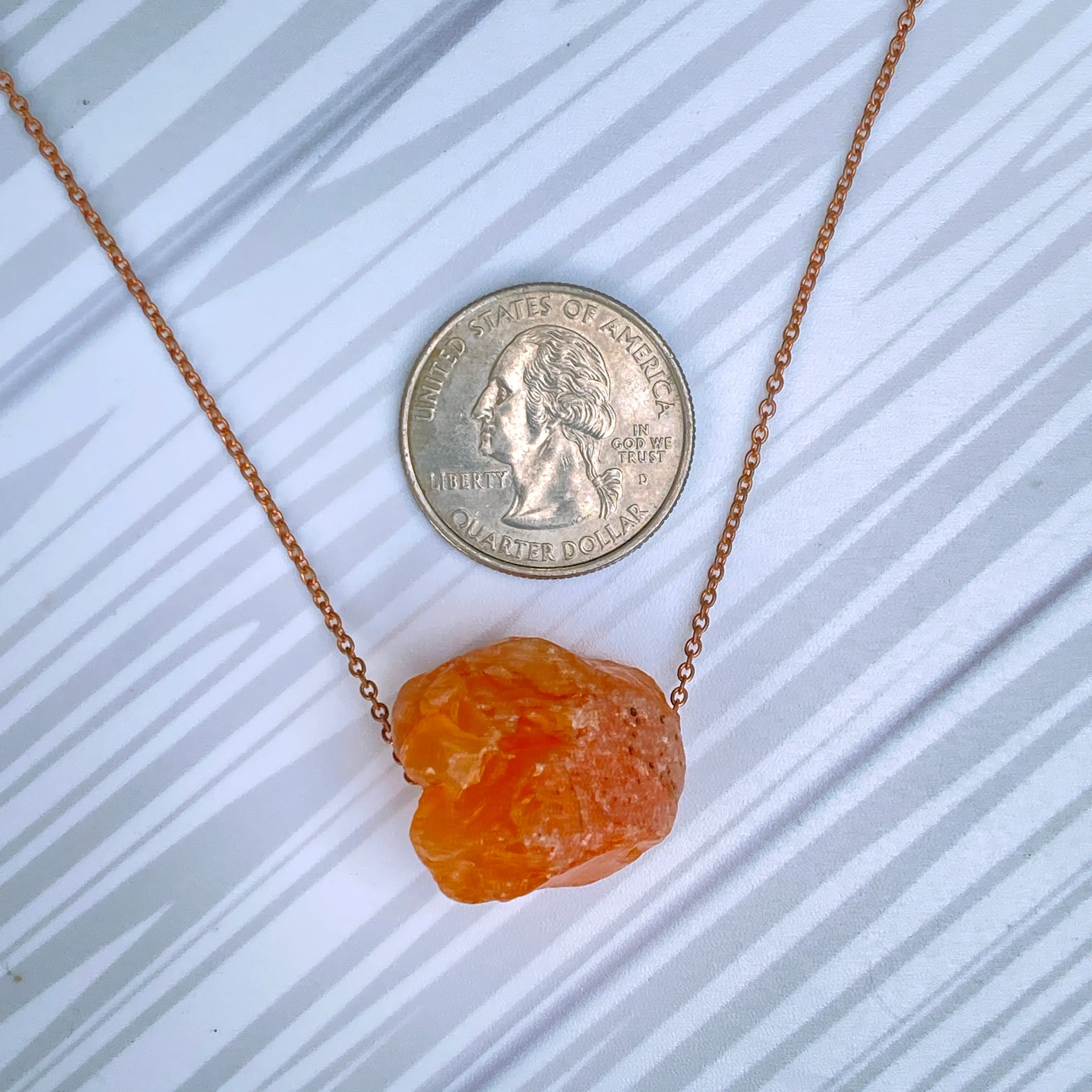 Carnelian gemstone with Copper Chain Choker