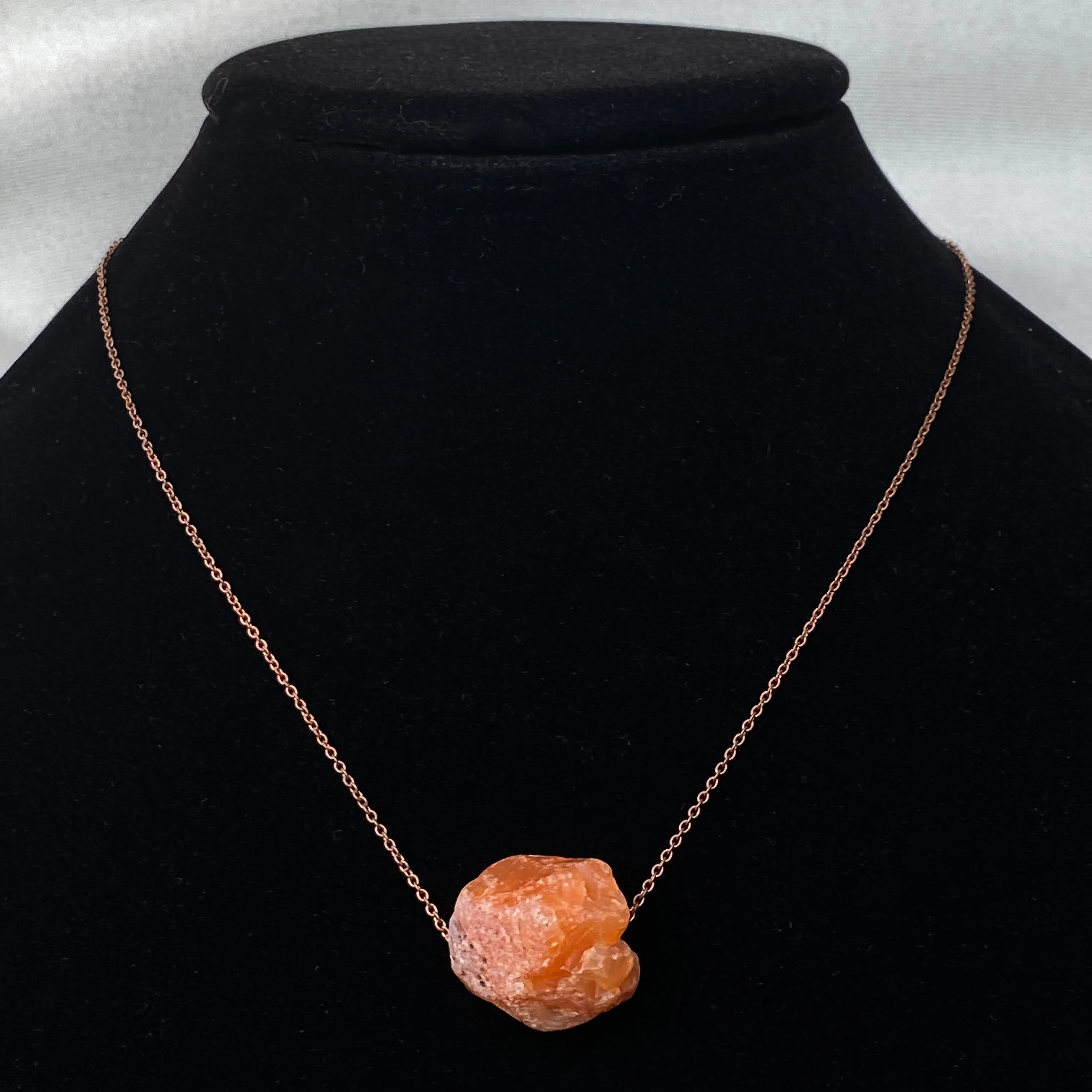 Carnelian gemstone with Copper Chain Choker