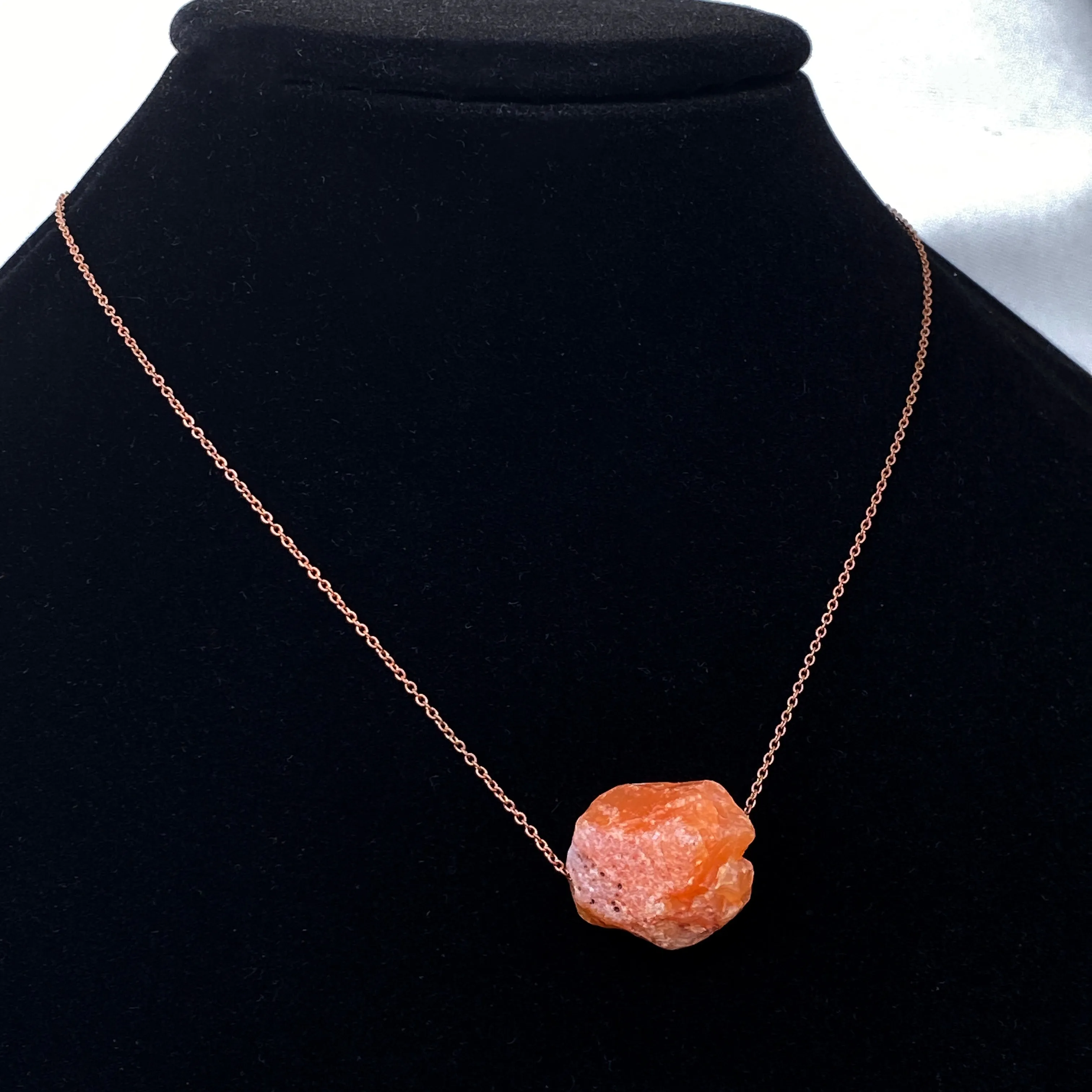 Carnelian gemstone with Copper Chain Choker