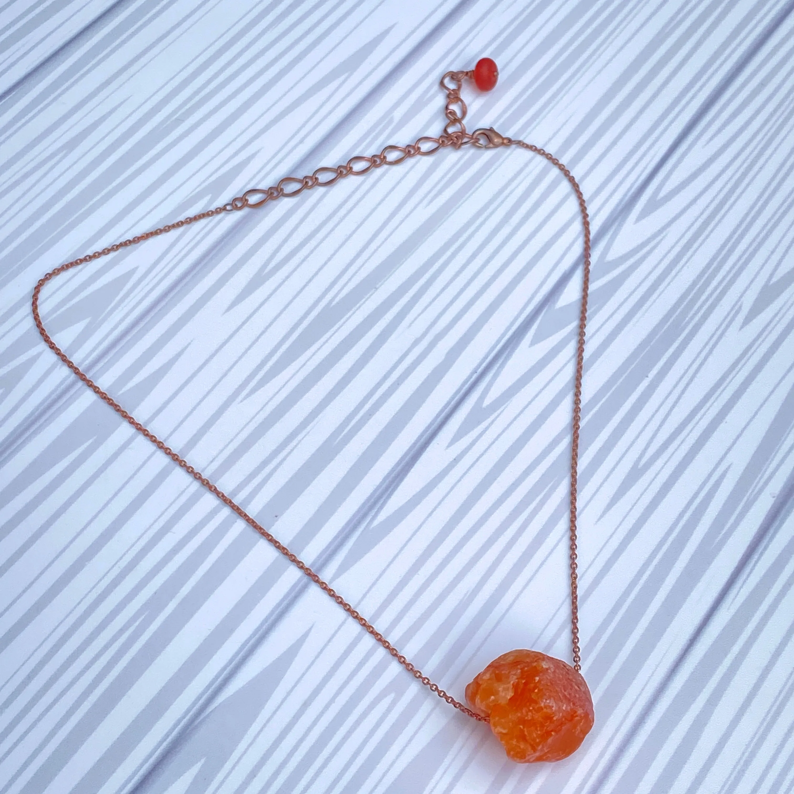 Carnelian gemstone with Copper Chain Choker
