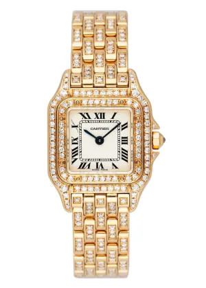 Cartier Panthere 866919 18K Yellow Gold & Diamond Ladies Watch Box Papers