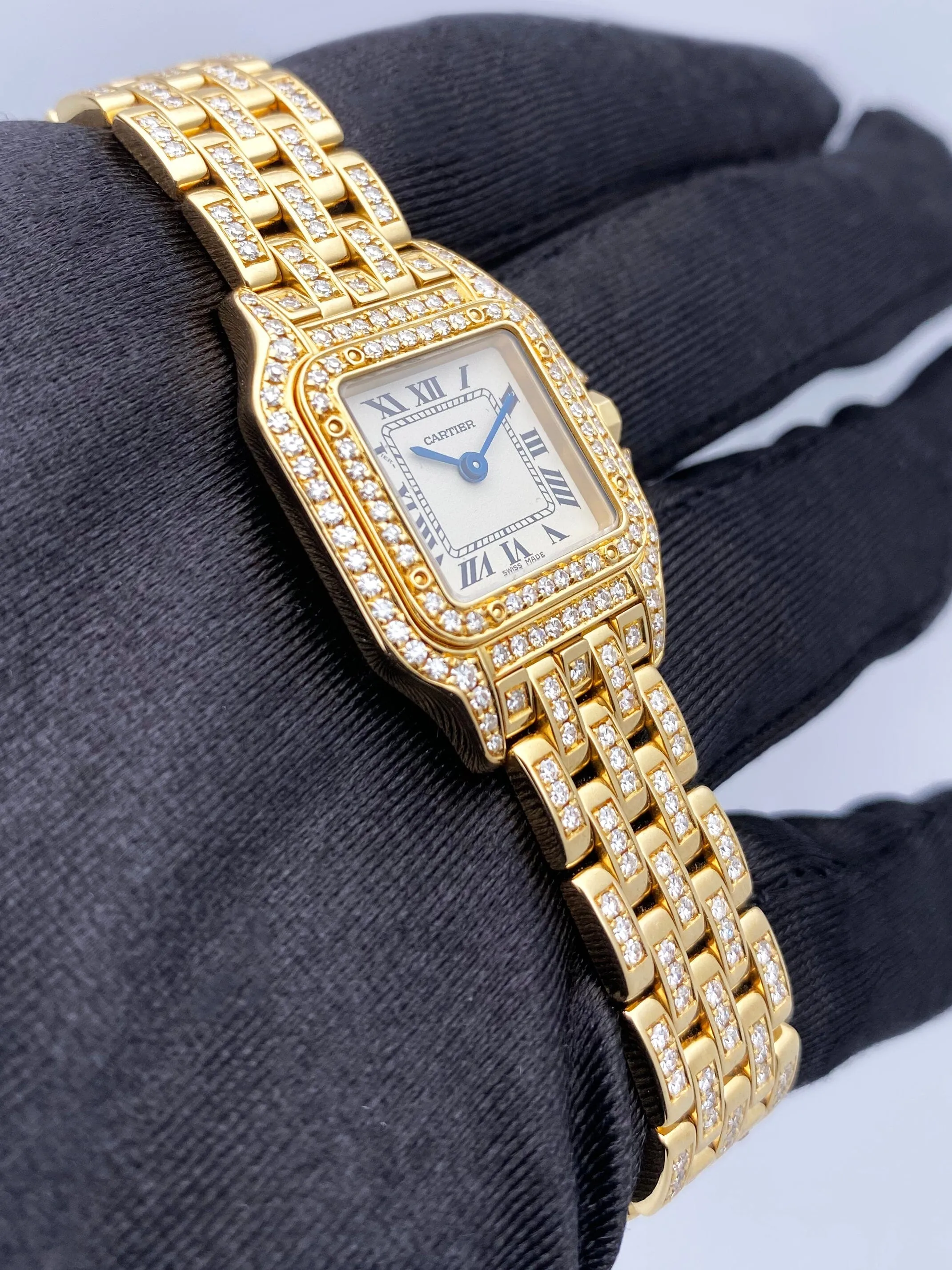 Cartier Panthere 866919 18K Yellow Gold & Diamond Ladies Watch Box Papers