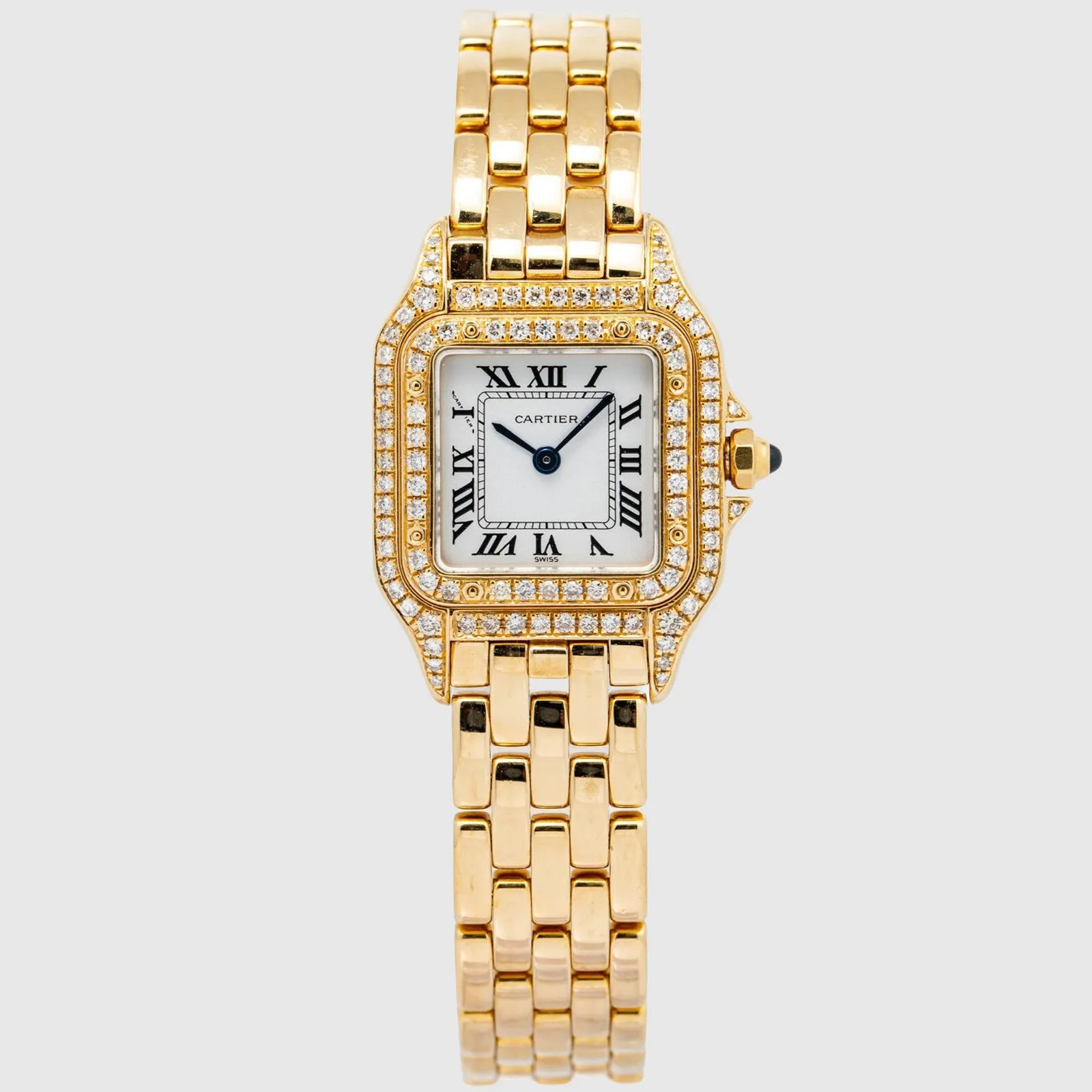 Cartier Panthere Diamond Watch - 18k Yellow Gold - Small Women's Model - 1.55ct