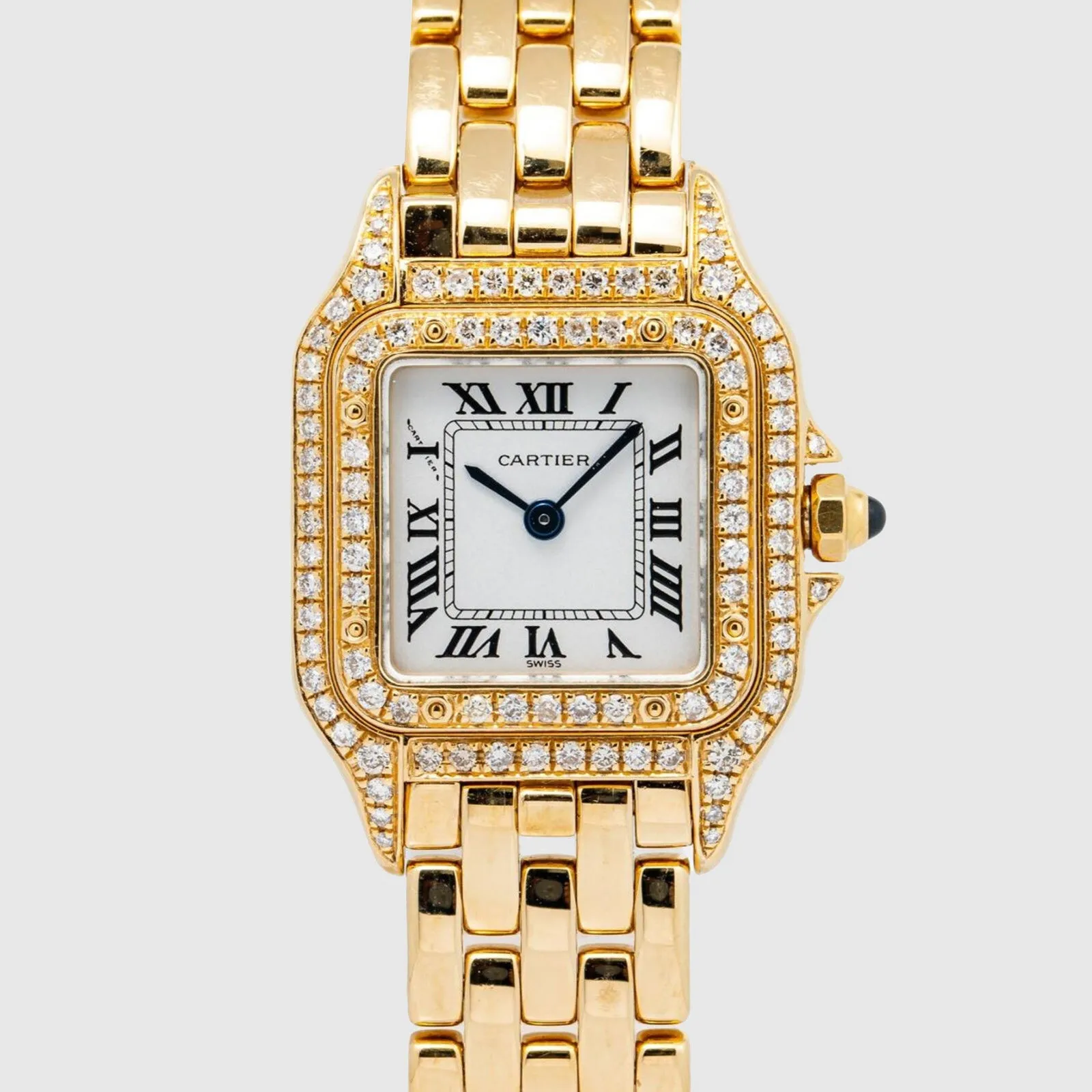 Cartier Panthere Diamond Watch - 18k Yellow Gold - Small Women's Model - 1.55ct
