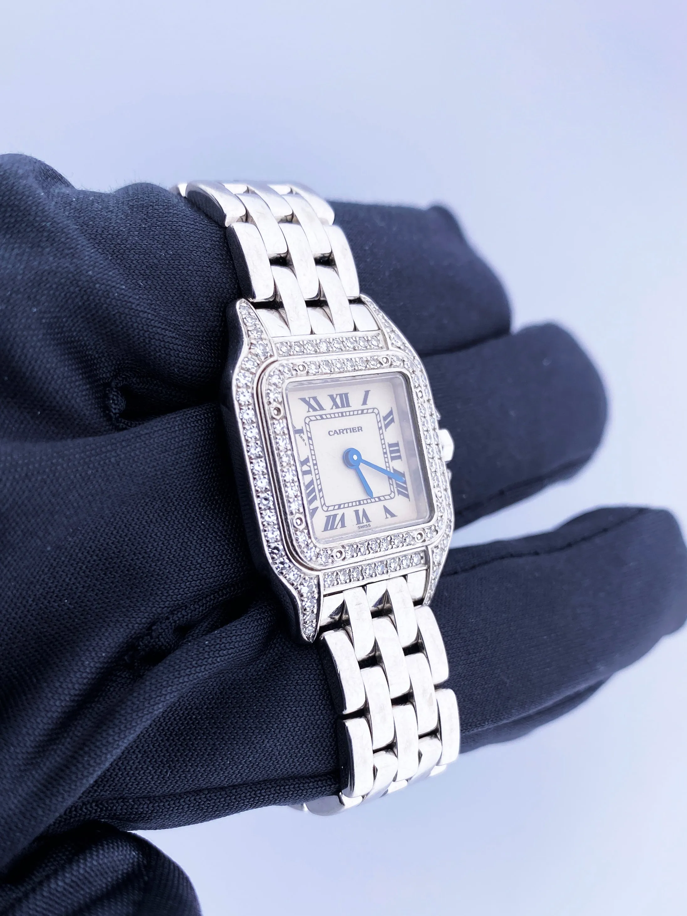 Cartier Panthere W25016F3/1660 18K White Gold & Diamond Ladies Watch