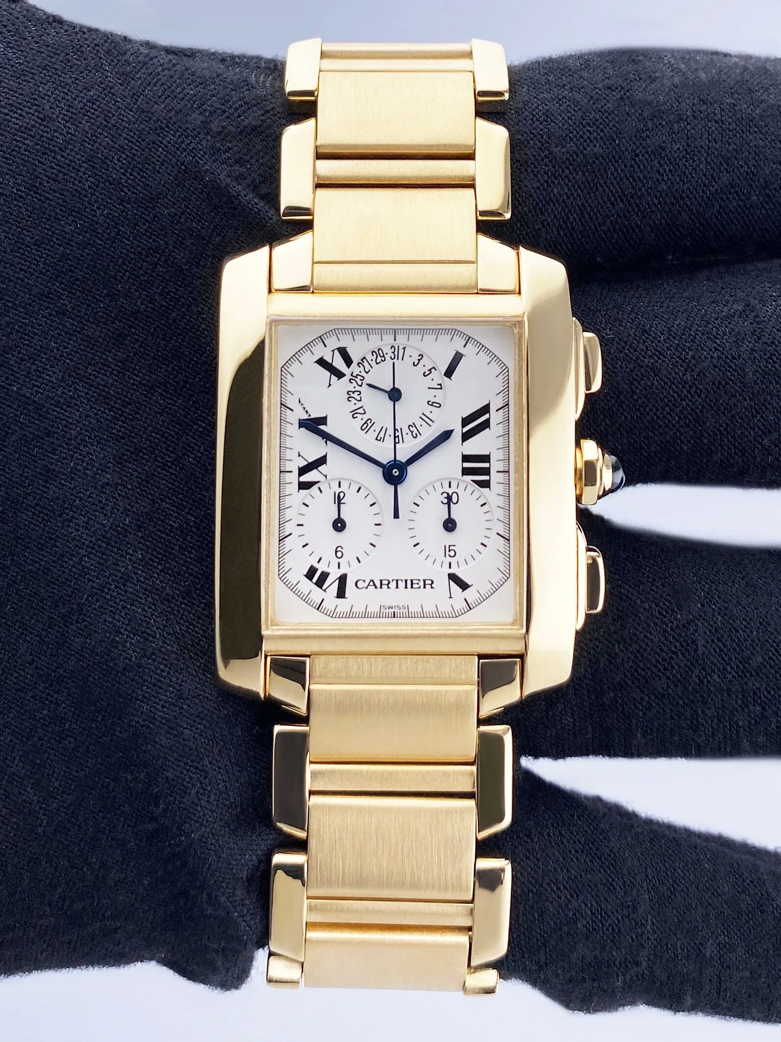 Cartier Tank Francaise XL W50005R2 Chronograph Mens Watch