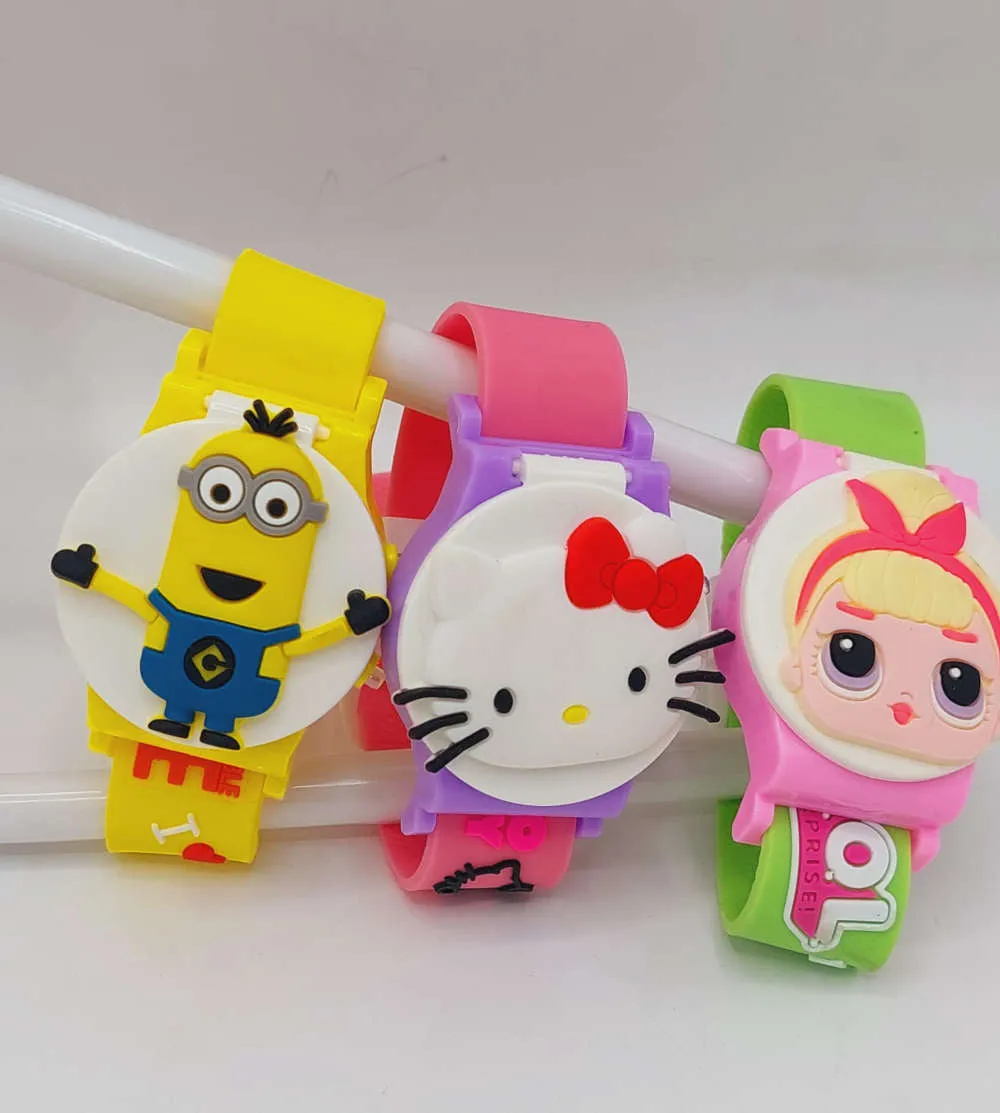 Cartoon Characters Digital Wrist Watch Scale Strip Watch For Boys Happy Time Toy Digital Watch For Kids