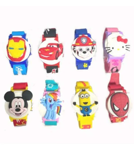 Cartoon Characters Digital Wrist Watch Scale Strip Watch For Boys Happy Time Toy Digital Watch For Kids