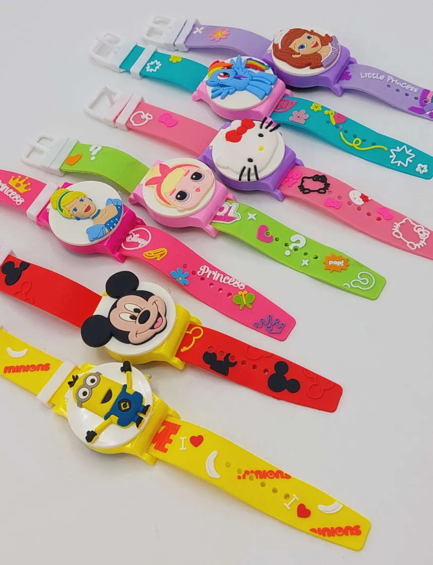 Cartoon Characters Digital Wrist Watch Scale Strip Watch For Boys Happy Time Toy Digital Watch For Kids