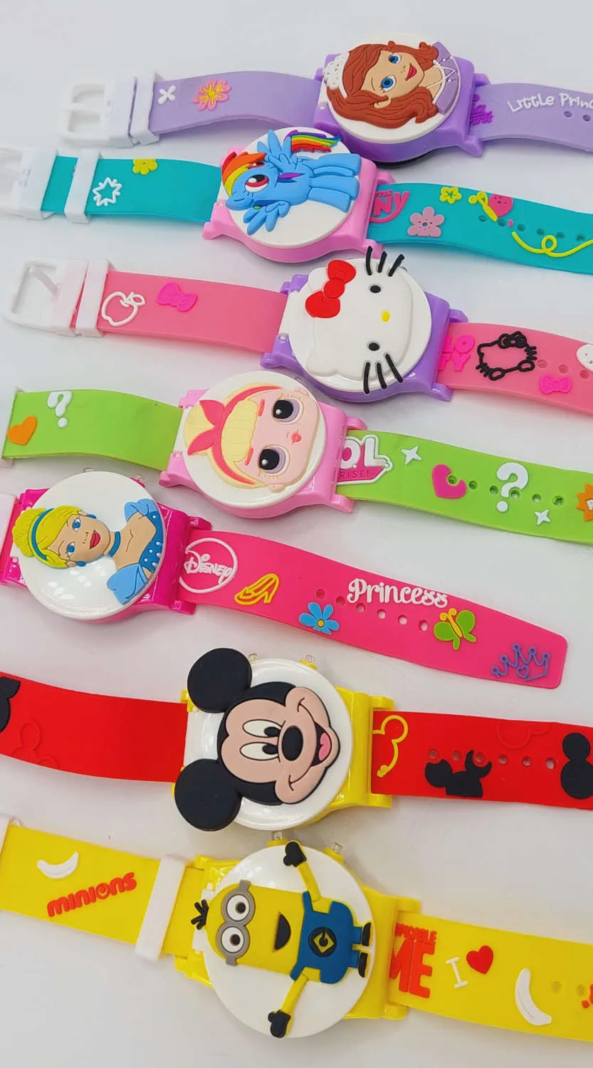 Cartoon Characters Digital Wrist Watch Scale Strip Watch For Boys Happy Time Toy Digital Watch For Kids
