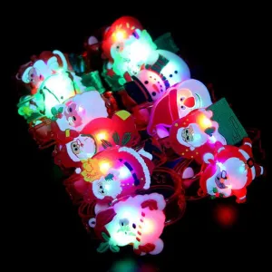 Cartoon Colorful Glowing Children's Watches Strap 3D Cartoon Santa Claus Wristband 2018 Fashion Cute Kids Baby Watch Band