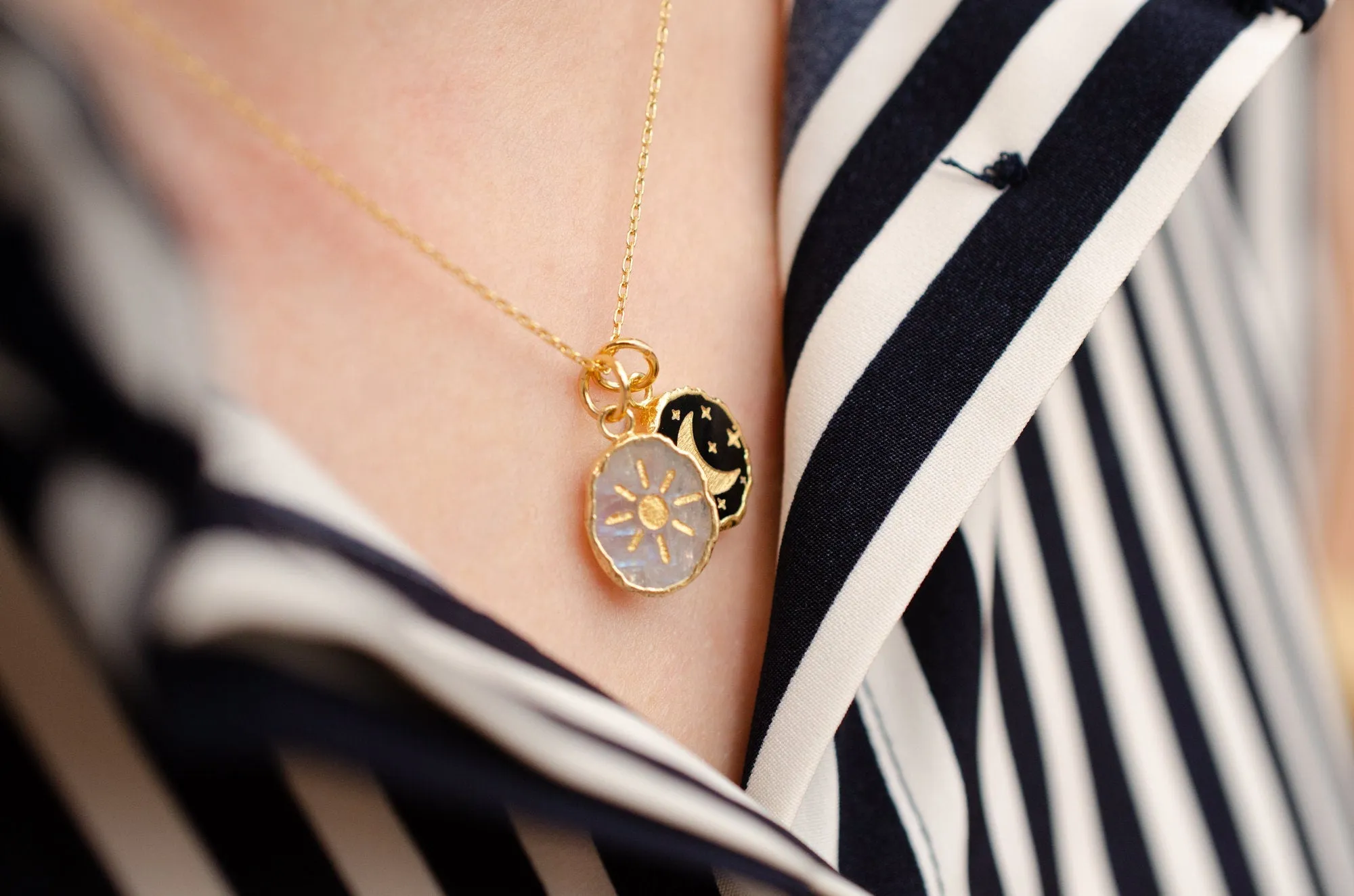 celestial Necklace, Astrology Necklace, Crystal Jewelry, Gold Star Necklace, Moon Pendant, Galaxy Jewelry, Zodiac Necklace, Sun Necklace,