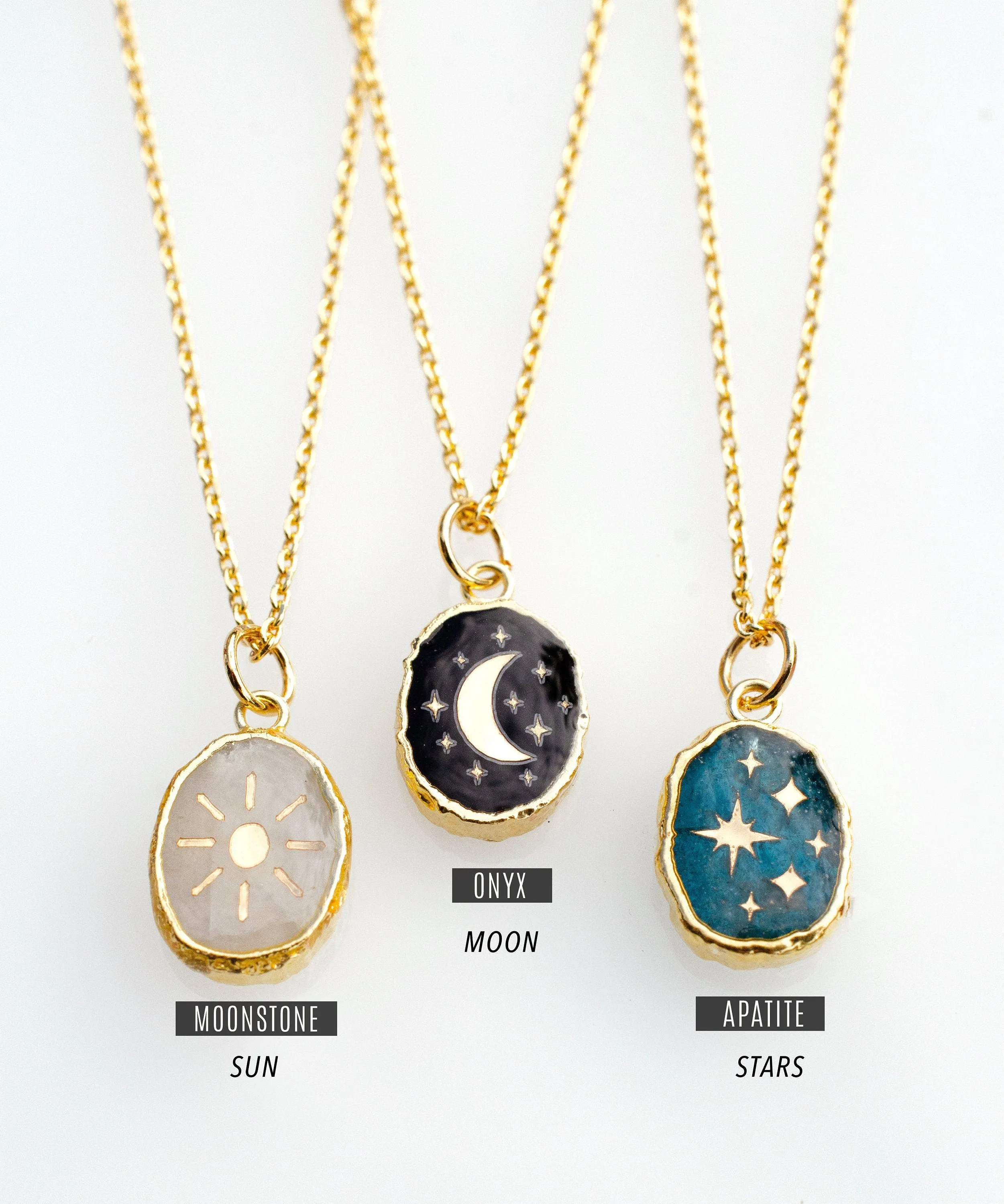 celestial Necklace, Astrology Necklace, Crystal Jewelry, Gold Star Necklace, Moon Pendant, Galaxy Jewelry, Zodiac Necklace, Sun Necklace,