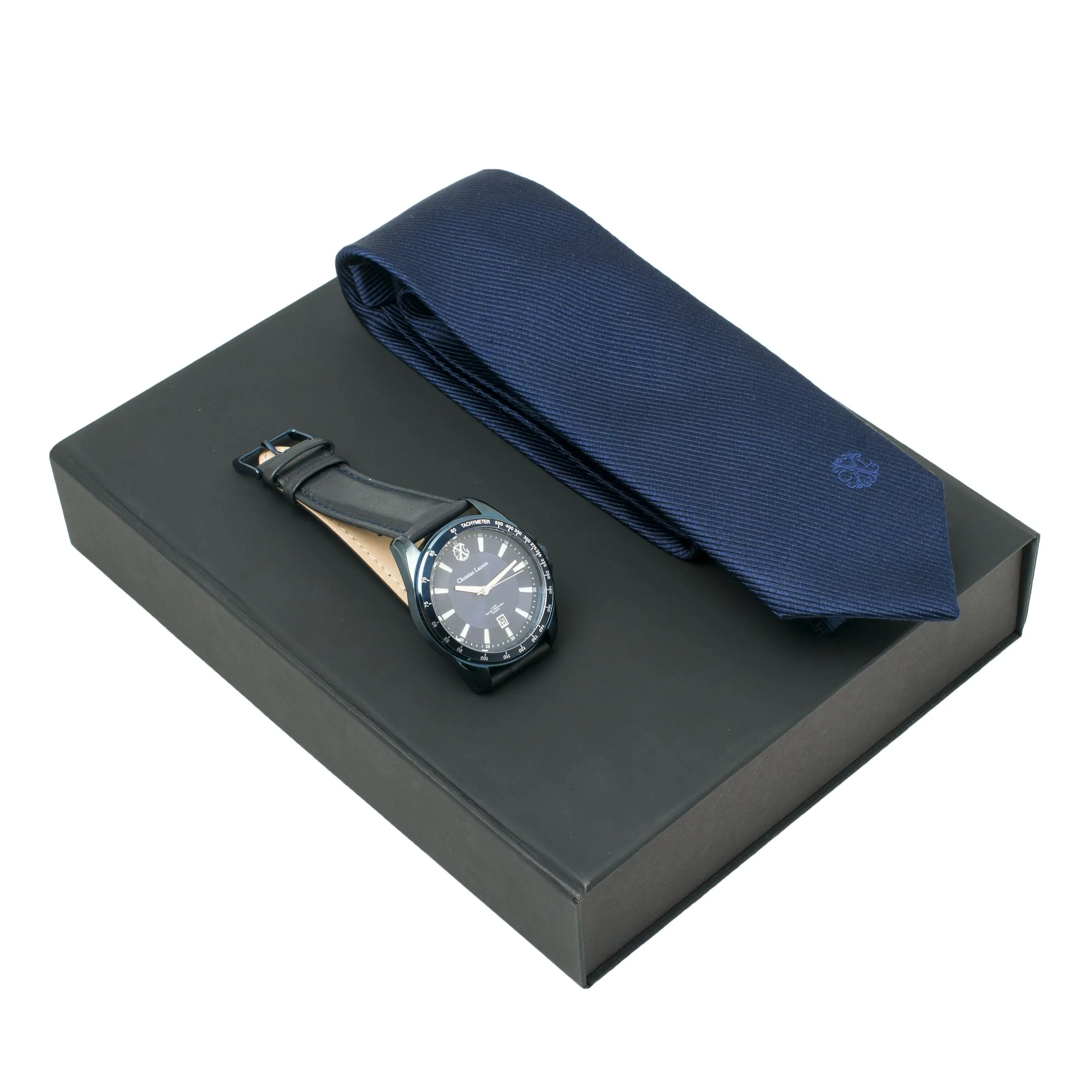 Christian Lacroix LPCD825N-Set Element Navy (watch & silk tie)