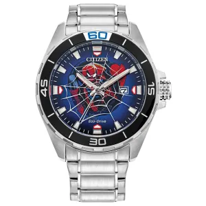 Citizen Eco-Drive Men's Marvel Spider-Man Stainless Steel Watch BM7610-52W