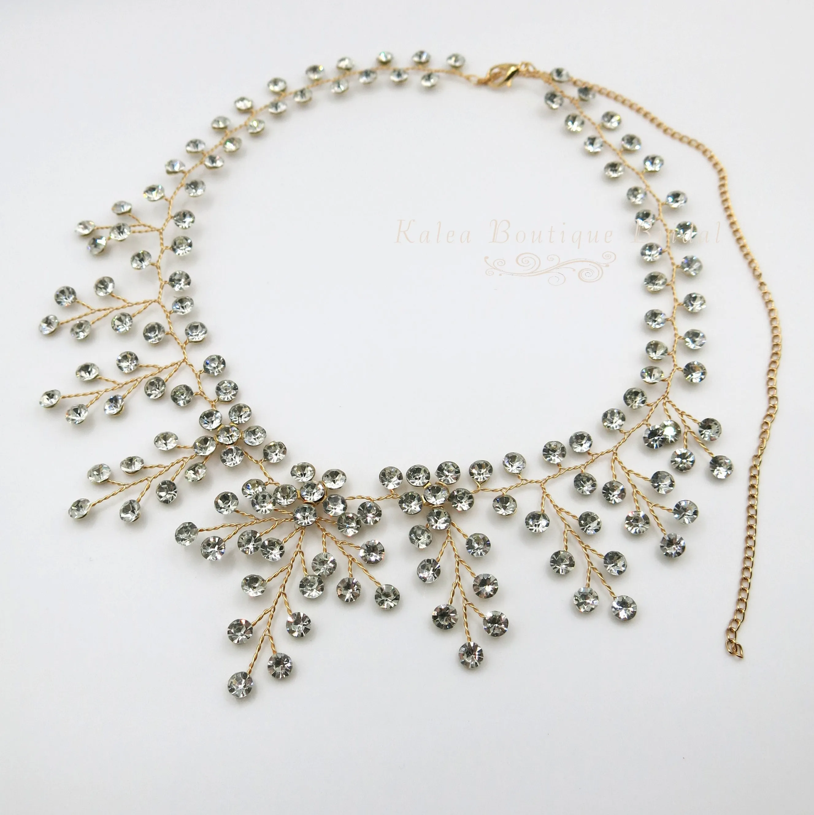 Clear Swarovski Crystal Necklace, Bridal Gem Necklace or Rhinestone Earrings, Prom or Wedding Crystal Necklace