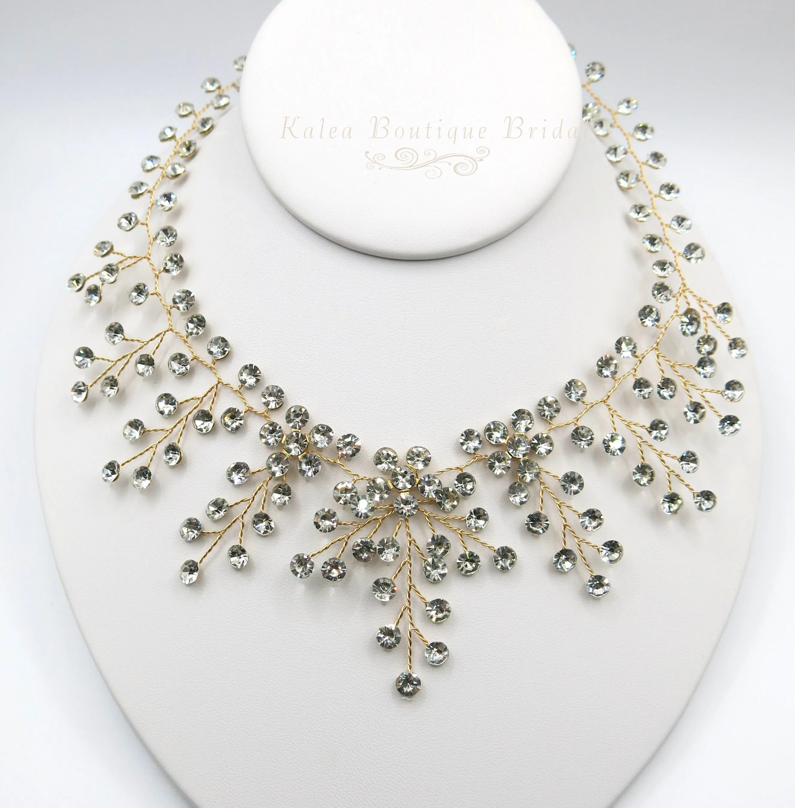 Clear Swarovski Crystal Necklace, Bridal Gem Necklace or Rhinestone Earrings, Prom or Wedding Crystal Necklace