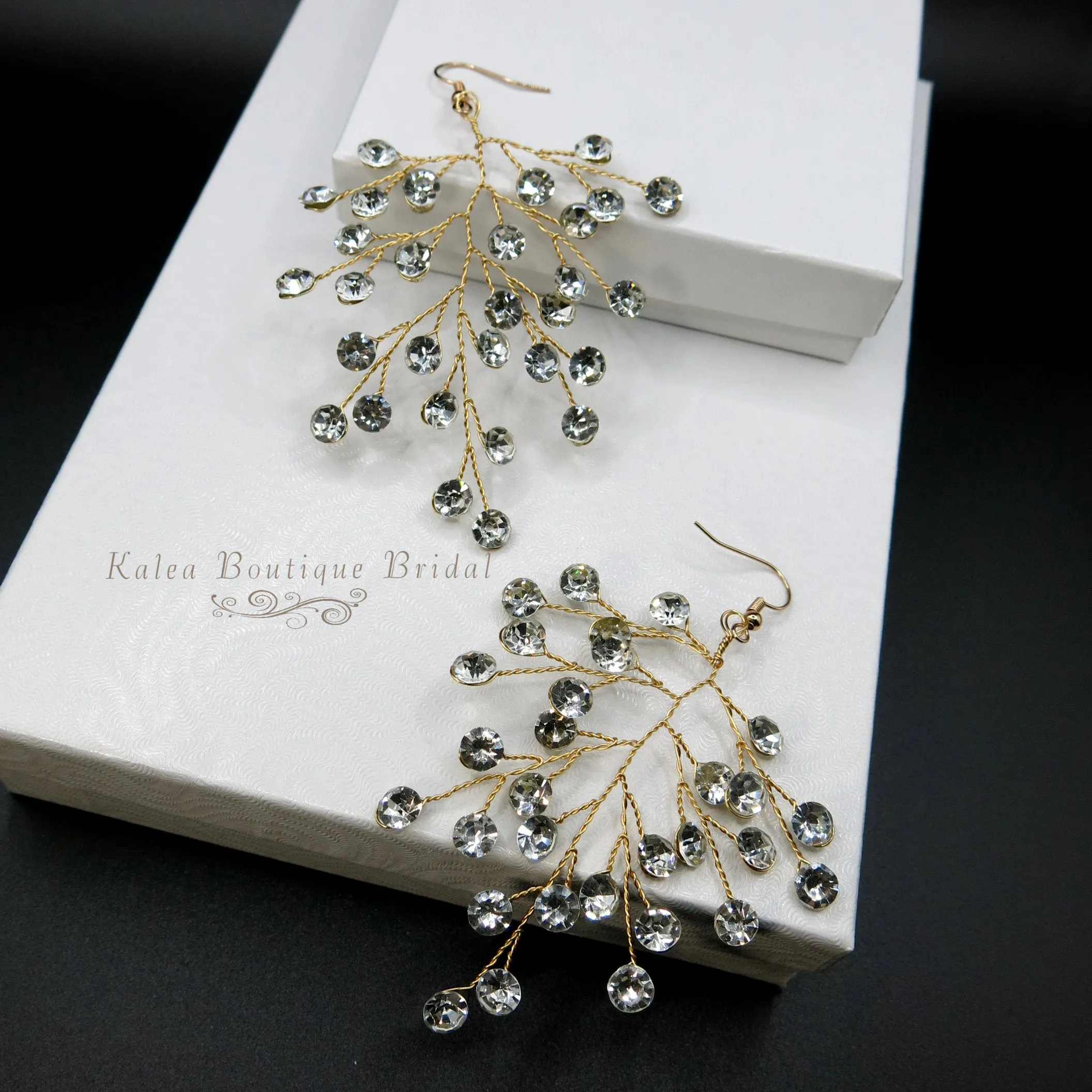 Clear Swarovski Crystal Necklace, Bridal Gem Necklace or Rhinestone Earrings, Prom or Wedding Crystal Necklace