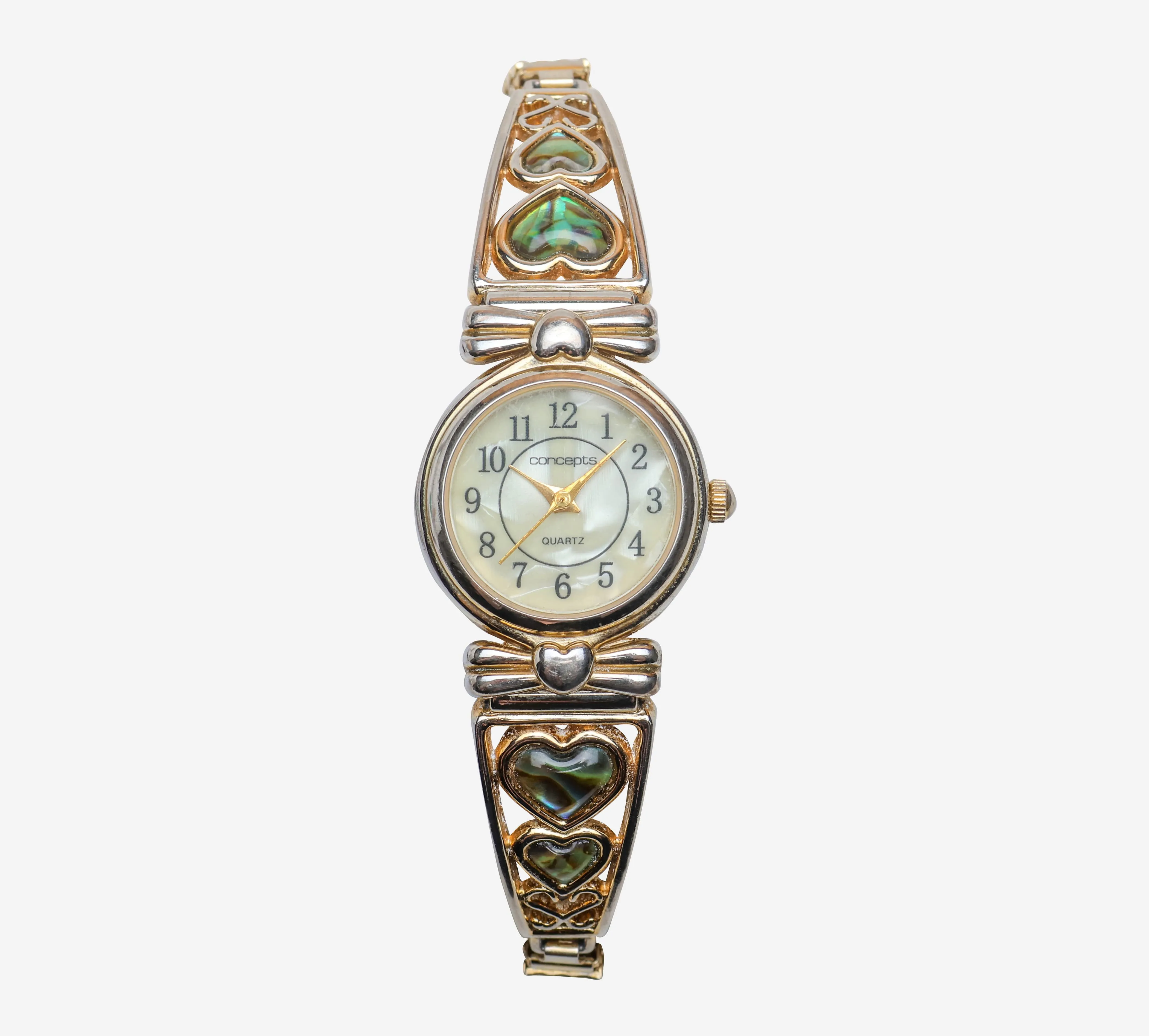 Concepts Rewound Gold Heart Metal Bracelet Quartz Analog Watch