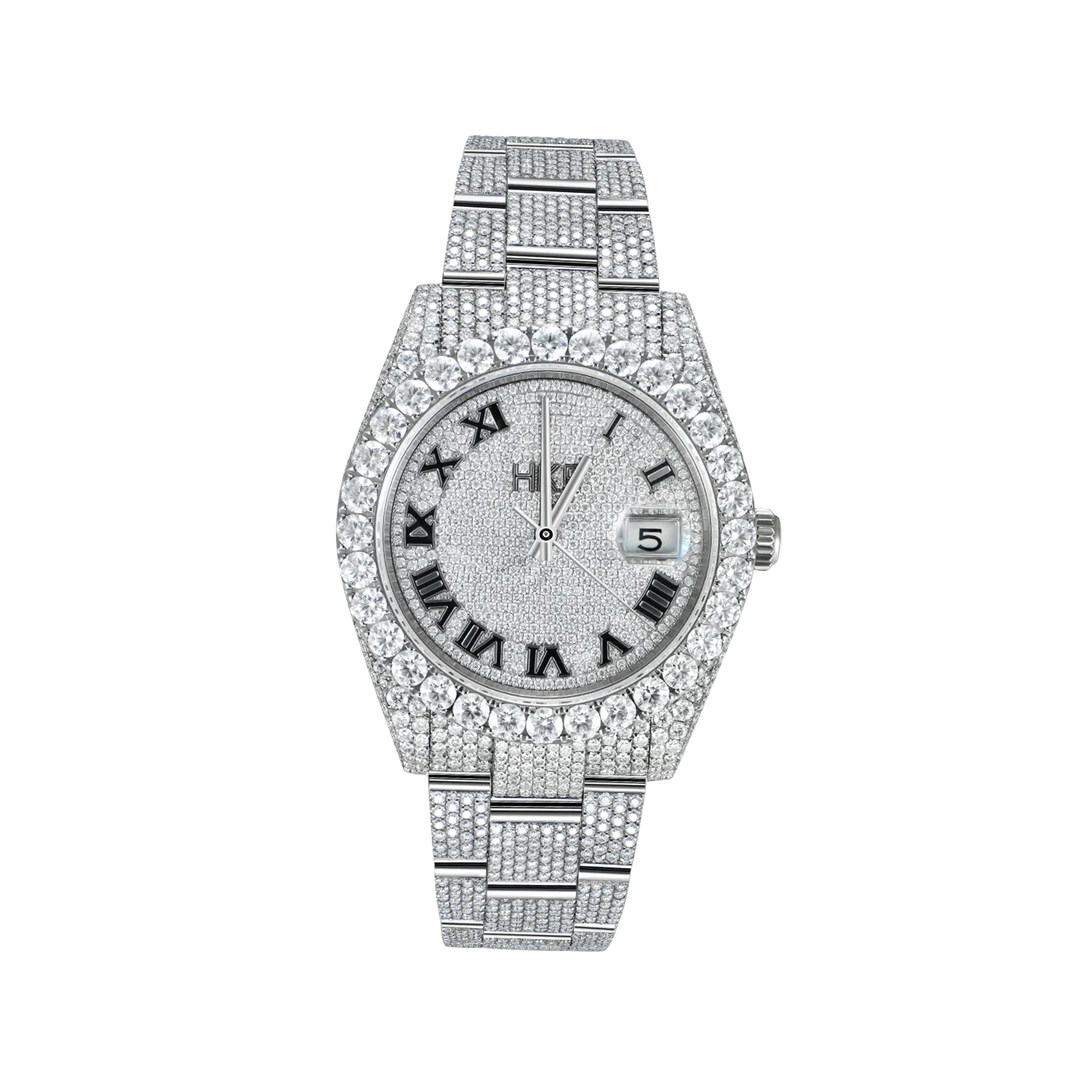 Custom 44mm Bust Down Moissanite Diamond Watch