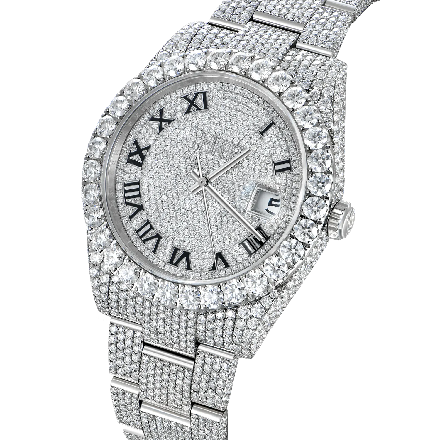 Custom 44mm Bust Down Moissanite Diamond Watch
