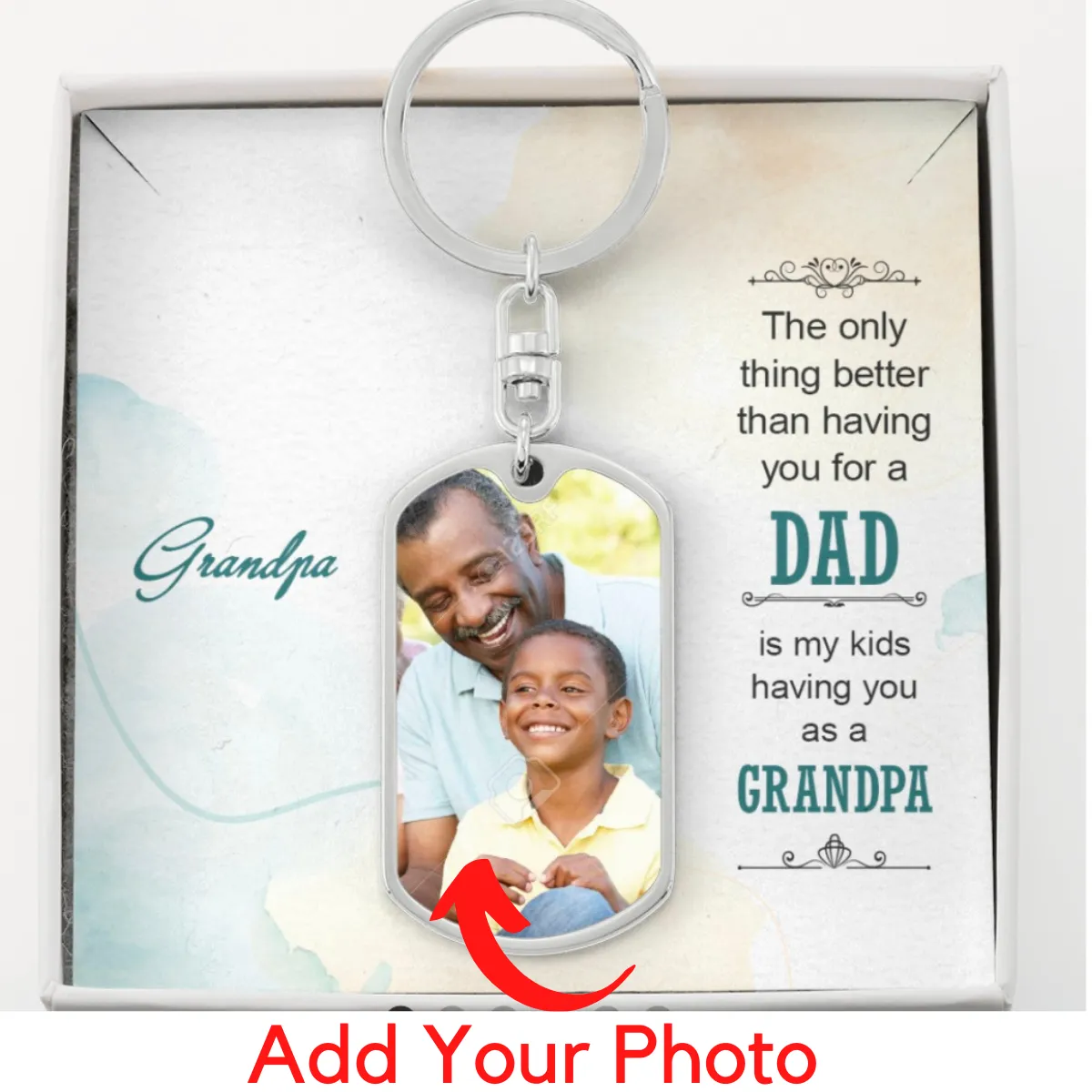 Dad Photo Keychain-Thanks for being a great Grandpa