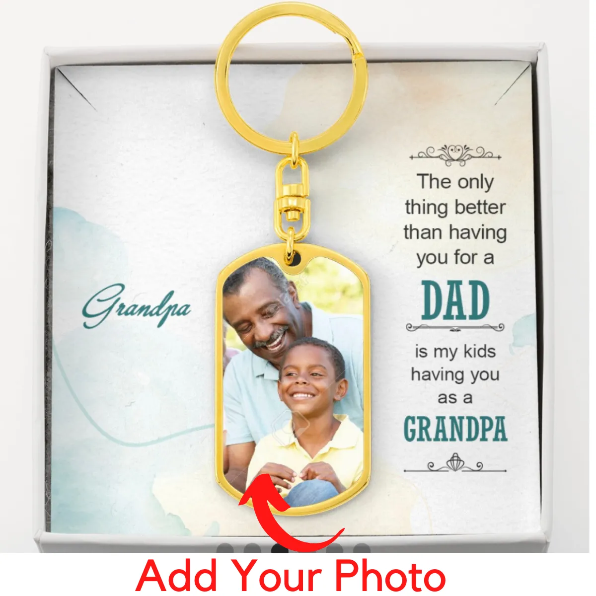 Dad Photo Keychain-Thanks for being a great Grandpa