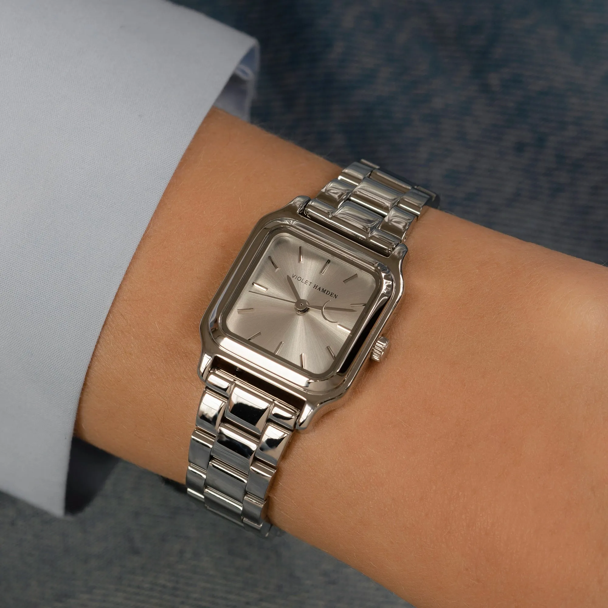 Dawn Base square ladies watch silver coloured