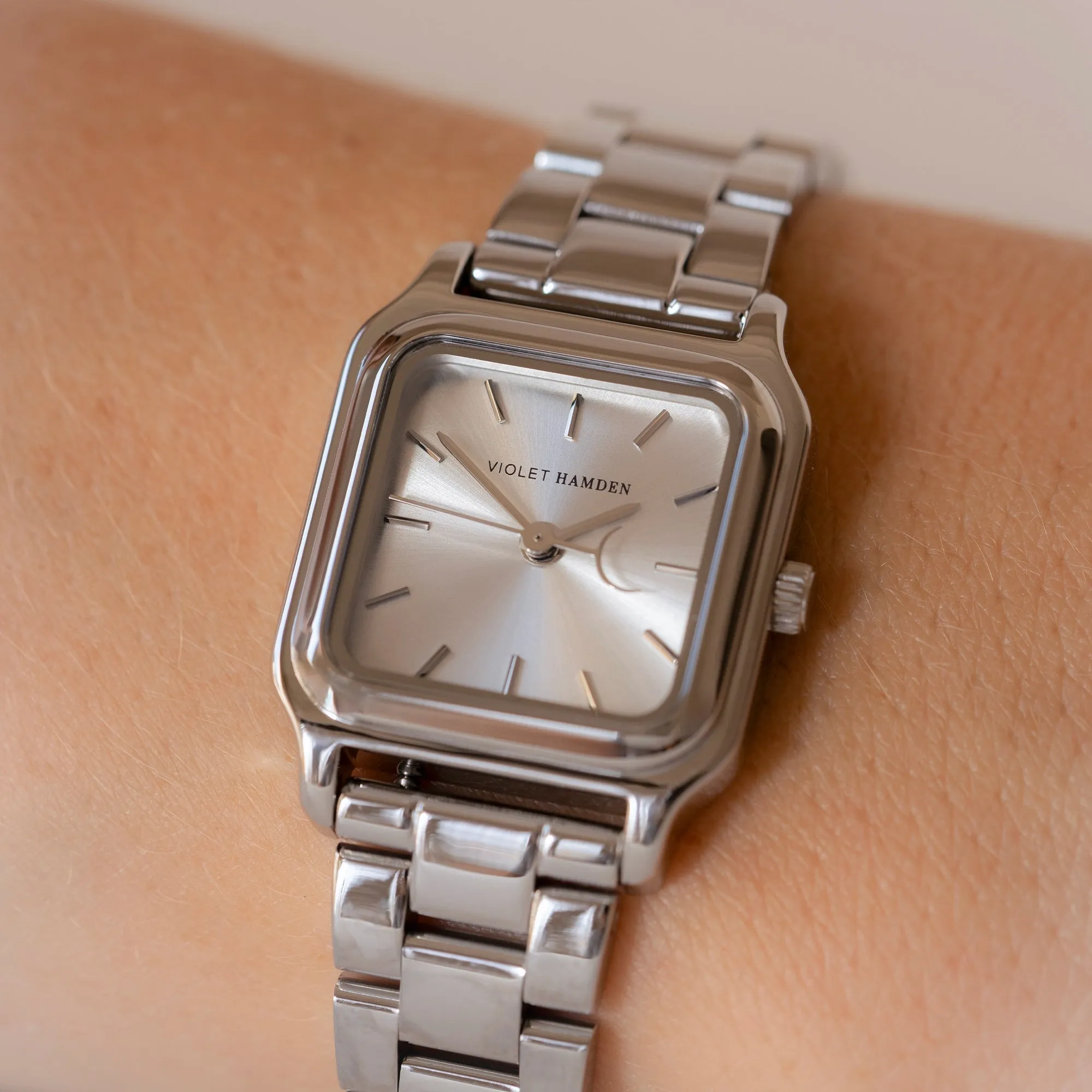 Dawn Base square ladies watch silver coloured