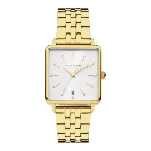 Dawn square ladies watch gold coloured