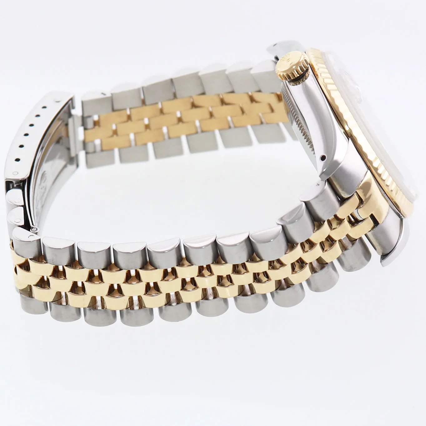 DIAMOND BEZEL Rolex DateJust 16233 Two-Tone 18K Yellow Gold MOP Jubilee Watch