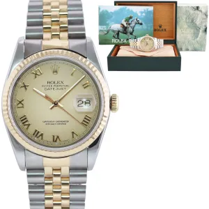 DIAMOND BEZEL Rolex DateJust 16233 Two-Tone 18K Yellow Gold MOP Jubilee Watch
