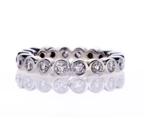 Diamond Infinity Ring Wedding Band 14K White Gold 1 CT G SI2 Natural Round Cut