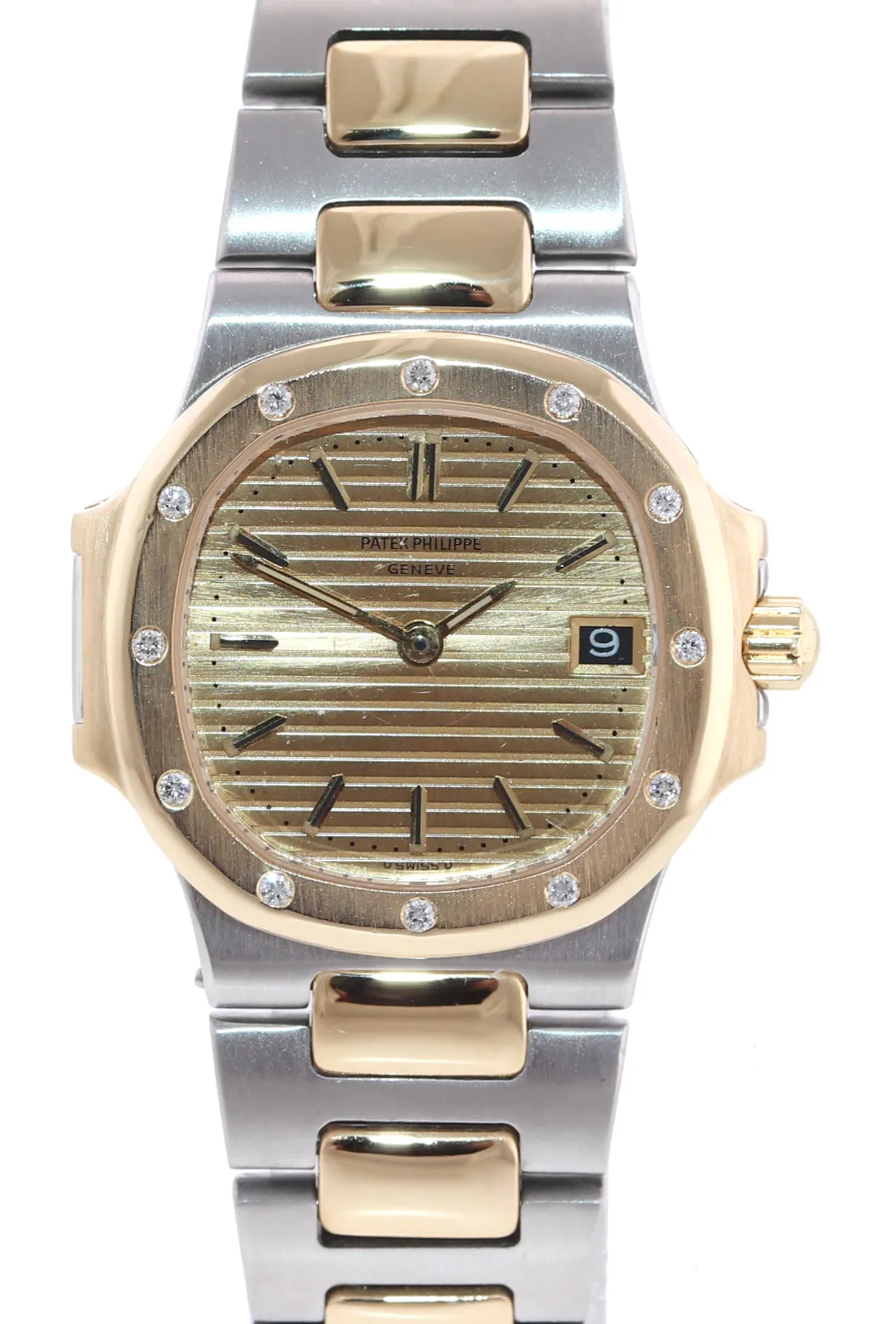 Diamond Ladies Patek Philippe Nautilus 4700 Yellow Gold Two Tone Watch