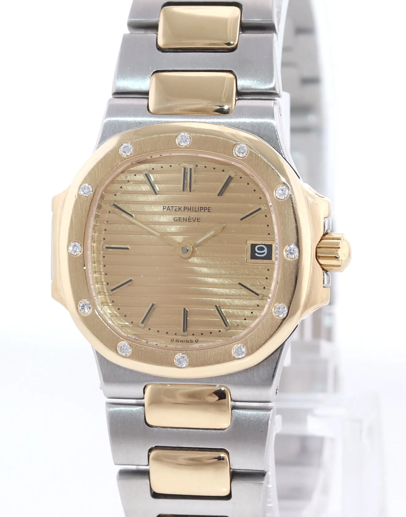 Diamond Ladies Patek Philippe Nautilus 4700 Yellow Gold Two Tone Watch