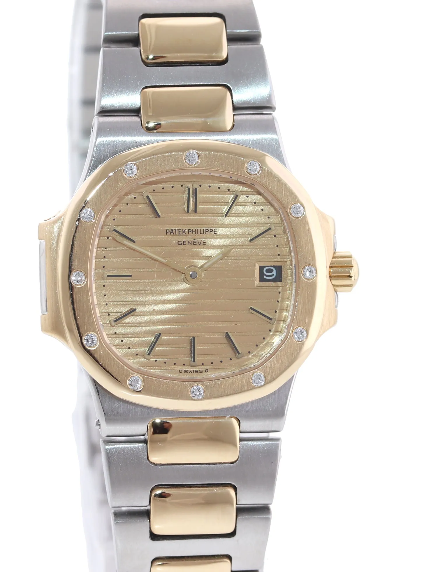 Diamond Ladies Patek Philippe Nautilus 4700 Yellow Gold Two Tone Watch